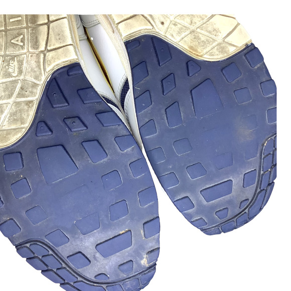 Nike Shoes Mens 9 White Blue Gold Air Max 1 Essential Olympic 2015 Swoosh 537383 - Picture 10 of 11